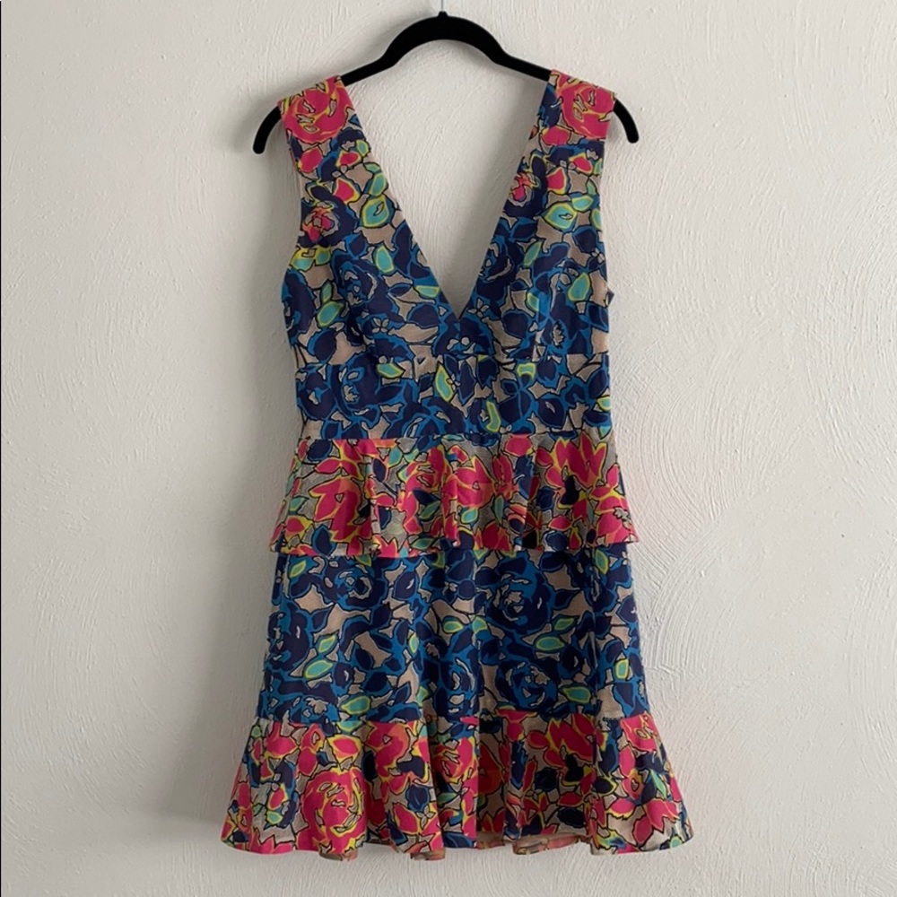 BCBGMaxAzria Mini Dress in Elegant Black with Ruffle Details